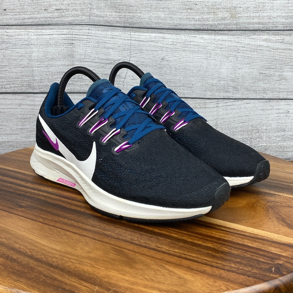 Nike Air Zoom Pegasus 36 Black Blue Running Shoe AQ2210-012 Women’s Size 8 - Picture 3 of 13
